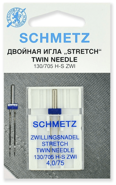 Иглы Schmetz стрейч двойные 130/705 H-S ZWI 4,0/75, 1 шт в Балаково